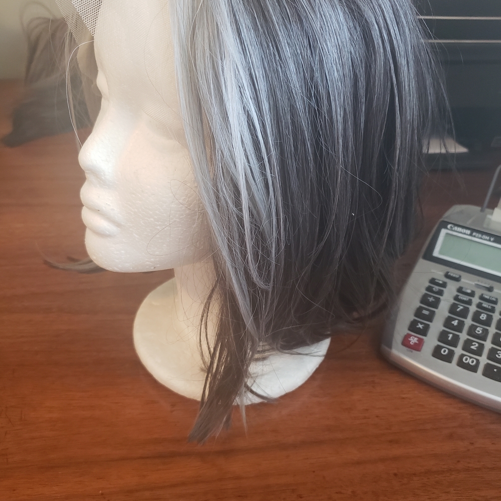 Beautiful Wig With Brown, Light And Dark Grey - Picture 12 of 15